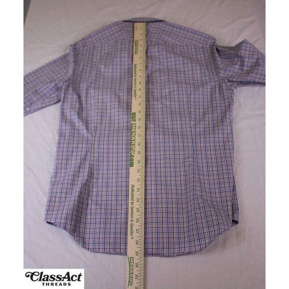 Charles Tyrwhitt Men's Non Iron Extra Slim Fit Plaid Dress Shirt Weekend Sz M - Picture 5 of 7